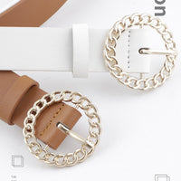 Thumbnail for Gold Buckle PU Leather Belt