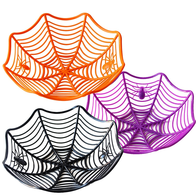 Halloween Decoration Black Spider Web Bowl