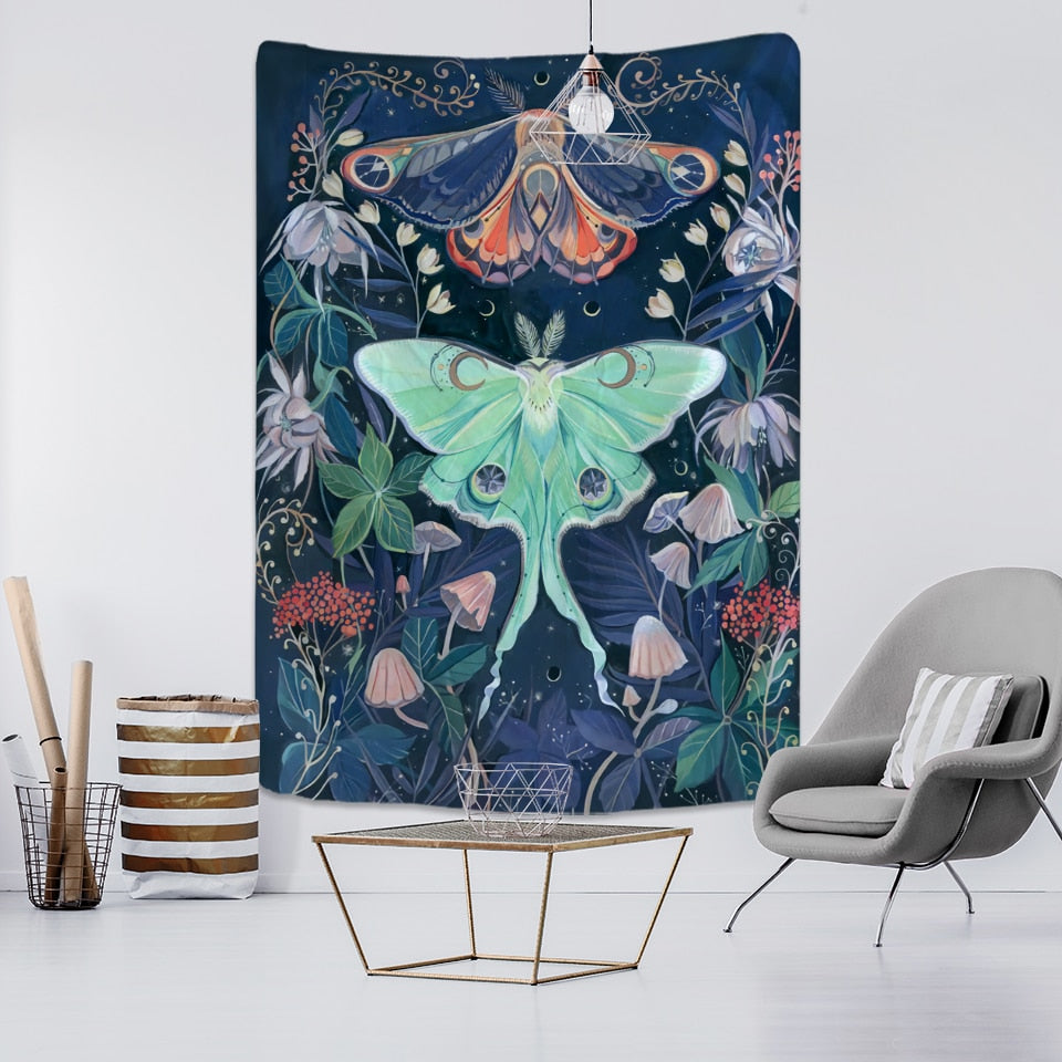 Psychedelic Butterfly Tapestry Wall - G / 95x70cm