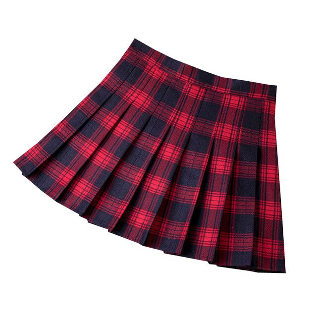 Plaid Pattern Mini Skirt Summer - red2 / XS