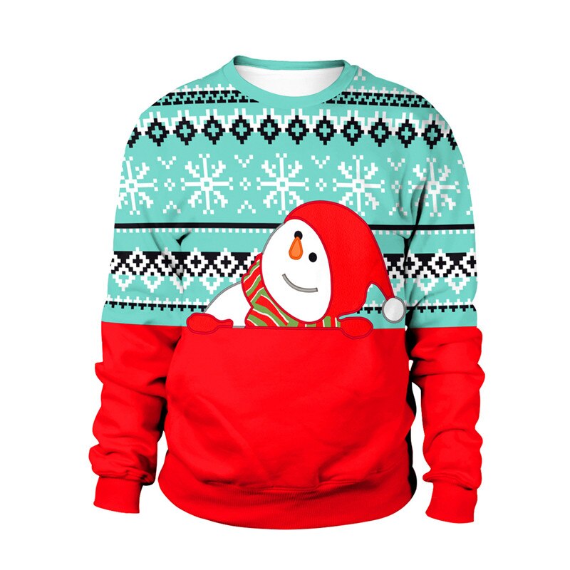 Ugly Christmas 3D Print Gift Funny Pullover - Red Green / M