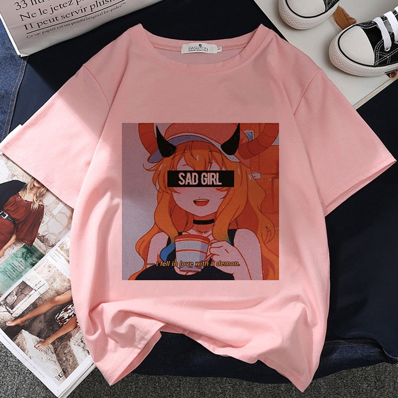 Dolls Pink Japan Anime Oversize T-Shirt - C / S