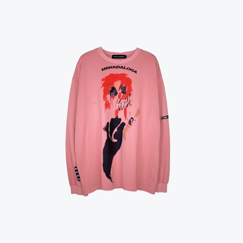 Funny Graphic Long Sleeve Goth Sweatshirt - Pink / XL