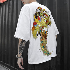 Harajuku Dragon T-shirt - White / M - T-shirts