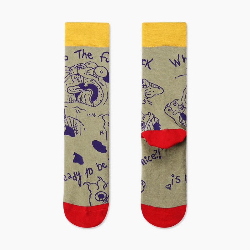 Creative Colorful Socks - Gray / One Size