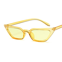Small Cat Eye Fashion Sunglasses - Yellow / One Size