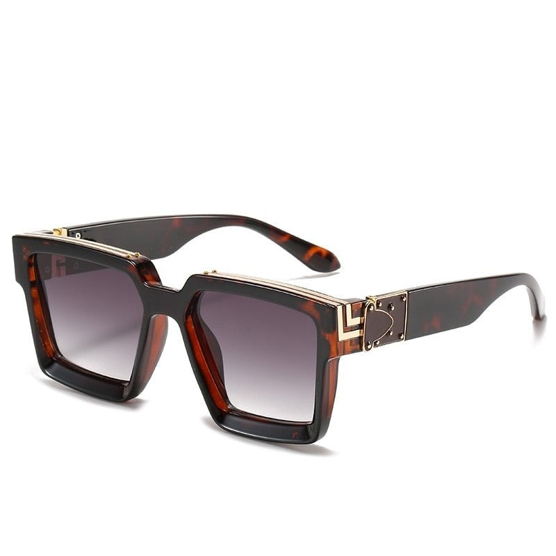Luxury Frame Anti Glare Square Sunglasses - Red-Black / One