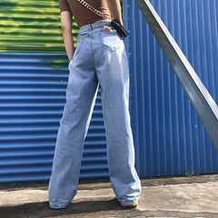 Aesthetic High Waisted Jeans Pants