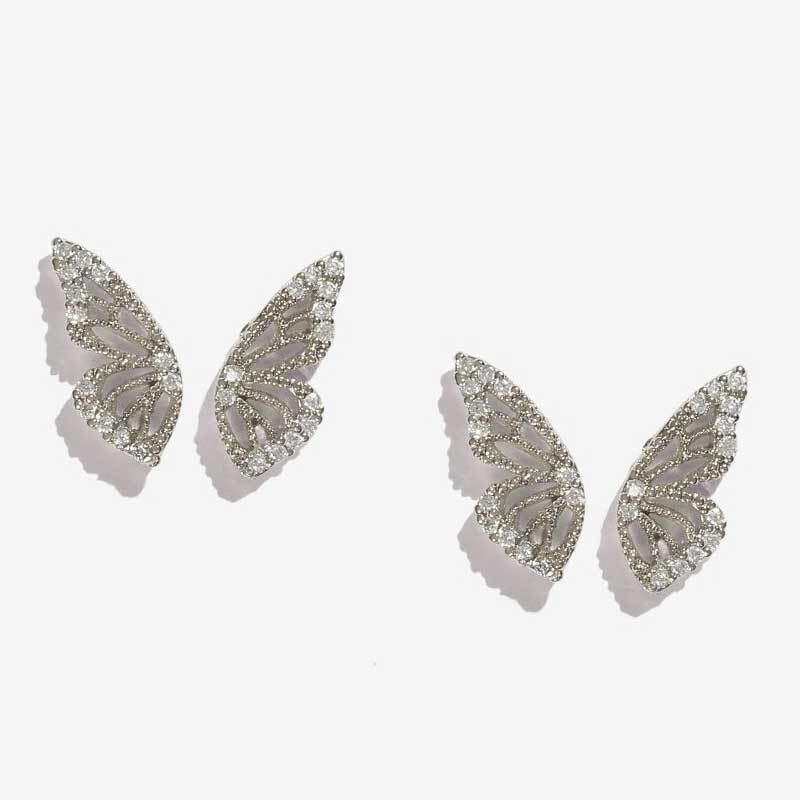 Half Butterfly Stud Earrings