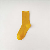 Thumbnail for Solid Colorful Socks - Yellow / 34-41