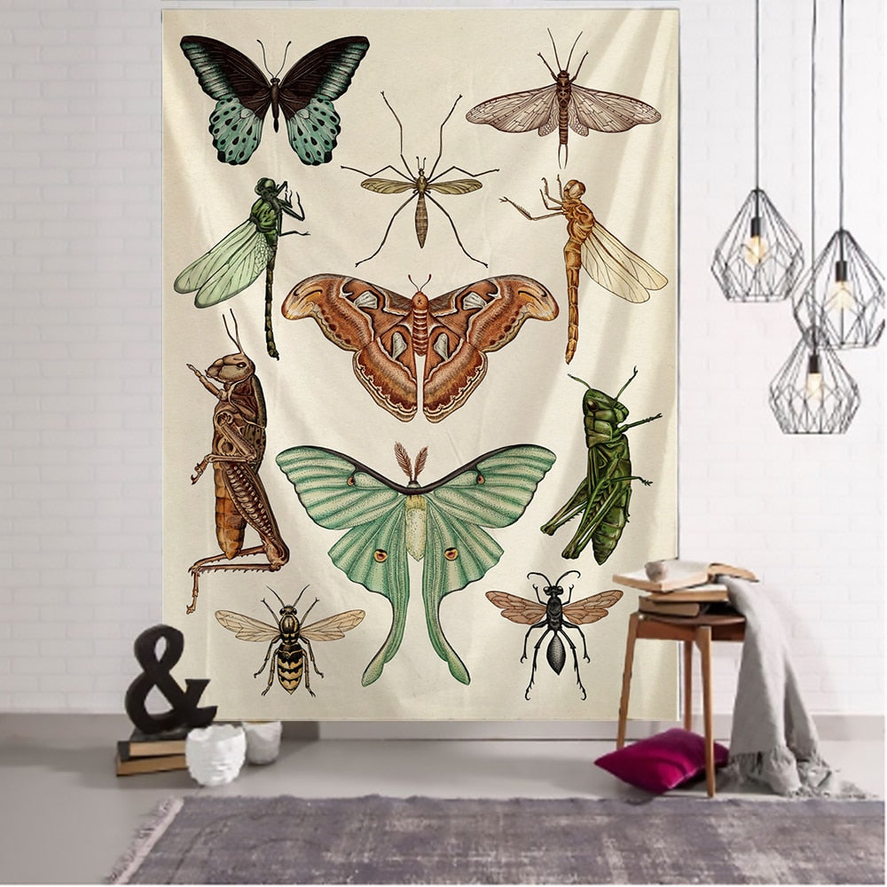 Psychedelic Butterfly Pattern Tapestry Blanket - B / 95x70cm