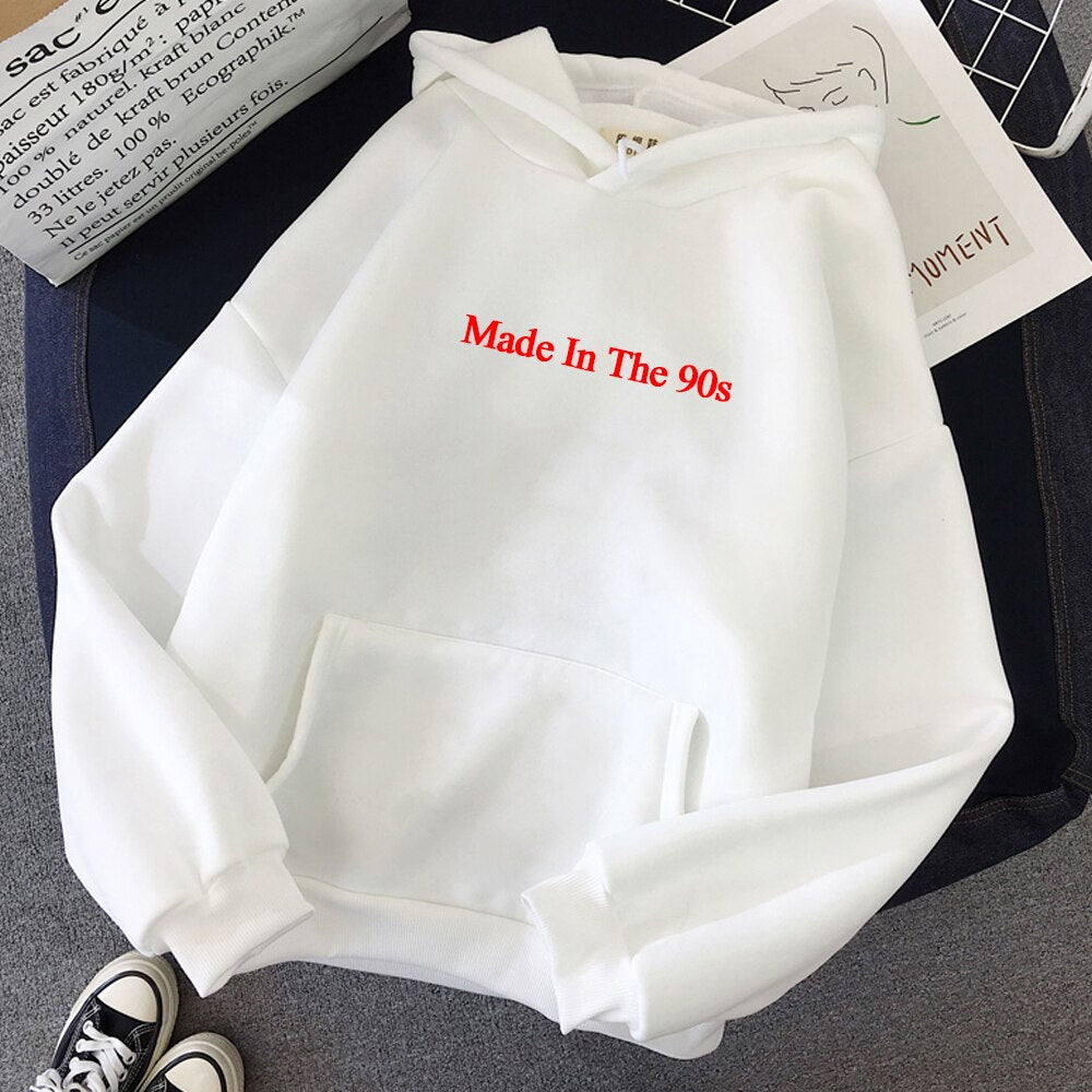 Made In The 90s Hoodie - white / M - Hoodies