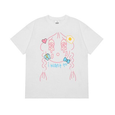 I Want To Kiss You Oversized T-Shirt - White / M