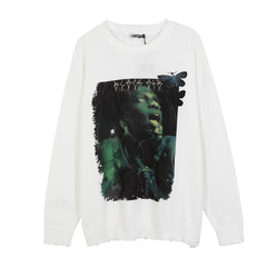 Black Air Butterfly Oversized Sweatshirt - White / XXL -