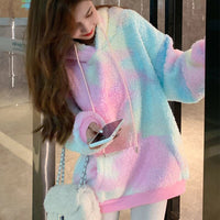 Thumbnail for Winter Rainbow Kawaii Fur Hoodies - Sweater