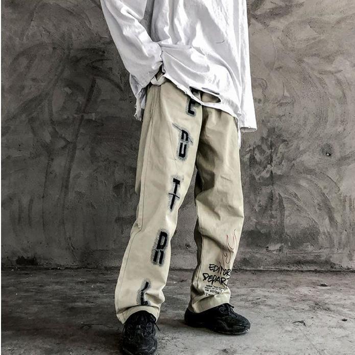 Graffiti Grunge Punk Oversized Pant - Khaki / M - Pants