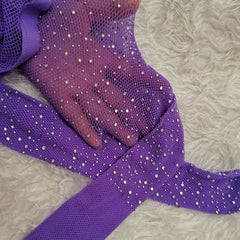 Glitter Mesh Pantyhose - Light Purple / One Size