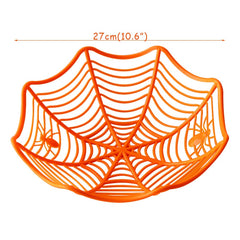 Halloween Decoration Black Spider Web Bowl - orange