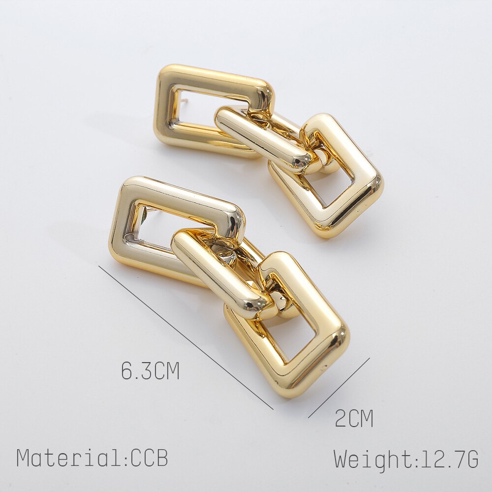 Chain Exaggerated Square Accessories - Gold. / One Size -