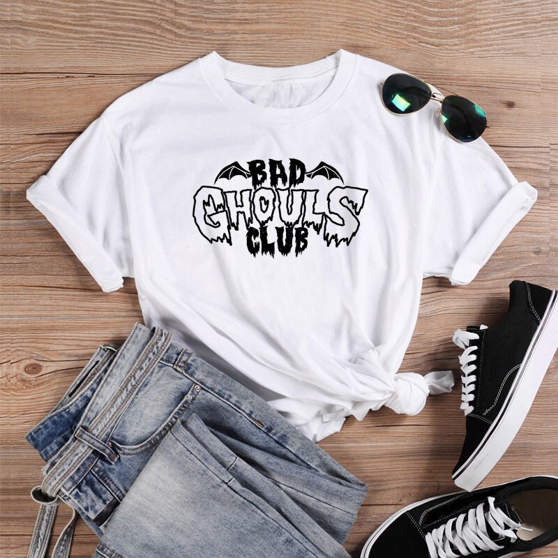 Bad Ghouls Club T-shirt - White / S - T-Shirt