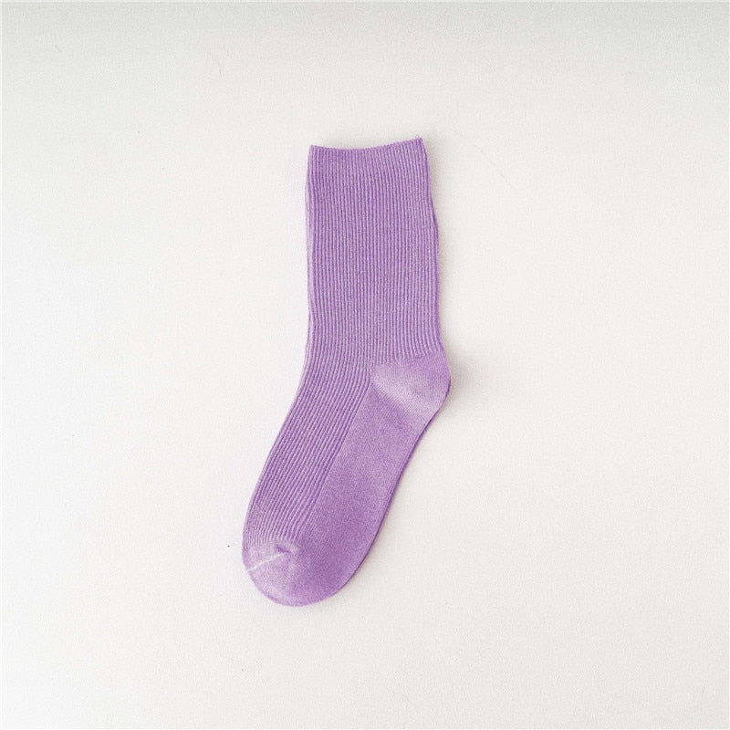 Solid Colorful Socks - Purple / 34-41