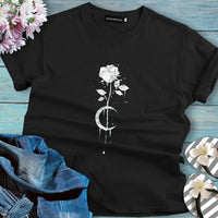 Thumbnail for Rose Moon Gothic Black Short Sleeves T-shirt - T-Shirt