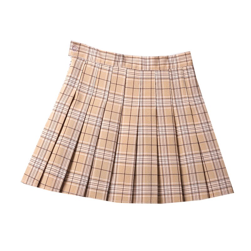Plaid Pattern Mini Skirt Summer - yellow / XS