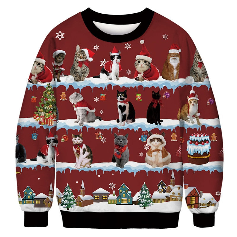 Ugly Christmas Funny Holiday Sweater - RED / M