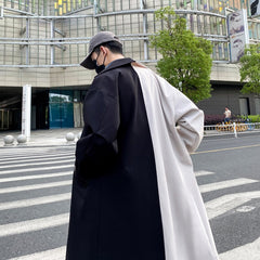 Korean Style Oversize Black & White Coat - WINTER COATS