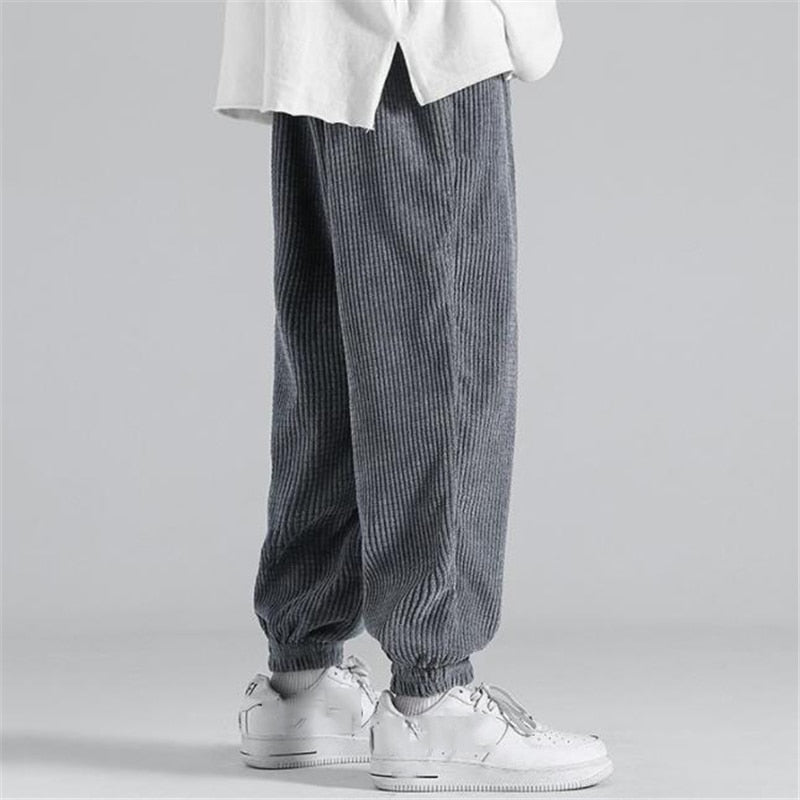 Corduroy Solid Color High Waist Sweatpants