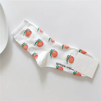 Thumbnail for Animal Cartoon Middle Tube Socks - White Orange / One Size