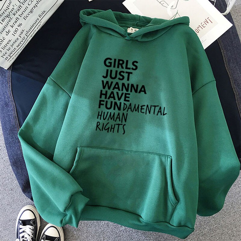 Girls Just Wanna Have Hoodie - Green / M