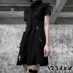 Grunge Gothic Cross Skirt Dress