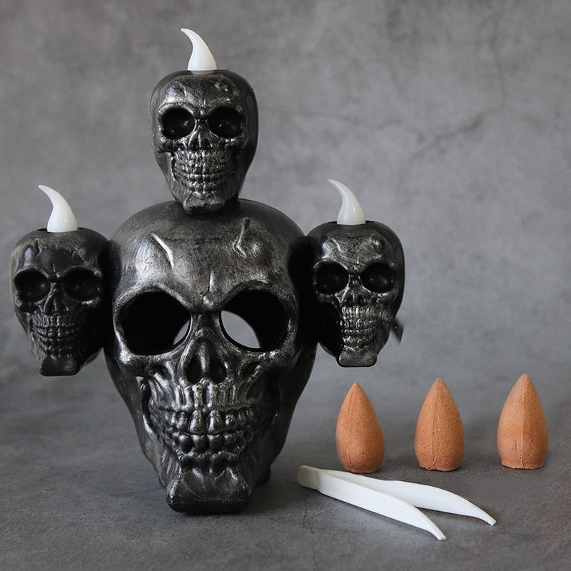 Halloween Smoke Horror Skull Head Lamp - Silver / One Size -