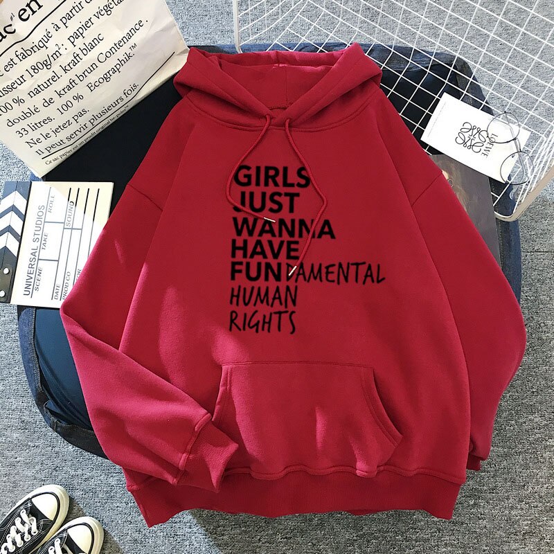 Girls Just Wanna Have Hoodie - Red / M