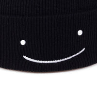 Thumbnail for Embroidered Smiley Knitted Beanie - Black / One Size