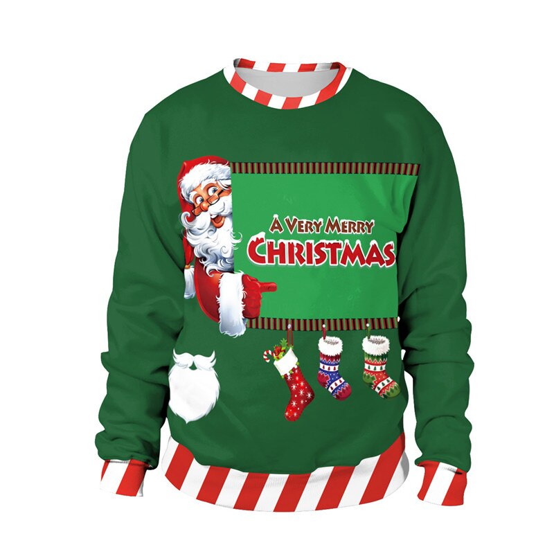 Ugly Christmas Women 3D Print Sweater - Green / M