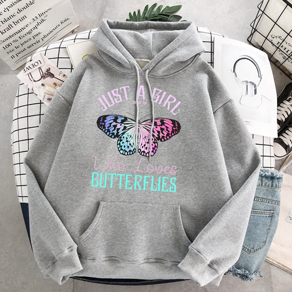 Psychedelic Butterfly Hoodie - Gray / S - Hoodies