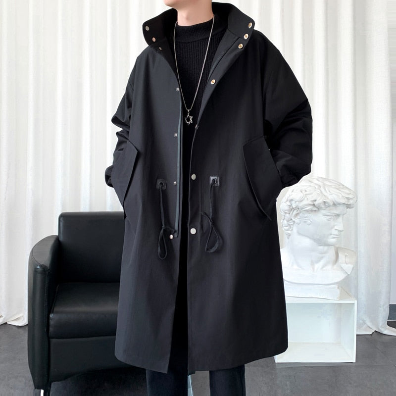 Oversize Solid Color Korean Style Coat - WINTER COATS
