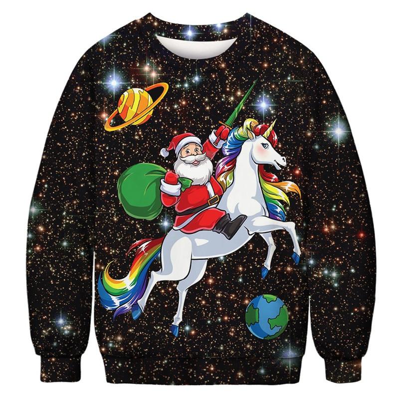 Unicorn Ugly Christmas 3D Funny Sweatshirt - BFT040 / Eur