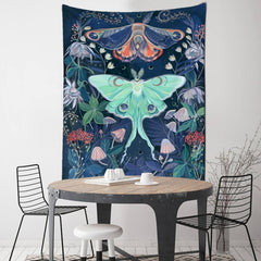 Flower Butterfly Pattern Tapestry Blanket - E / 95x70cm