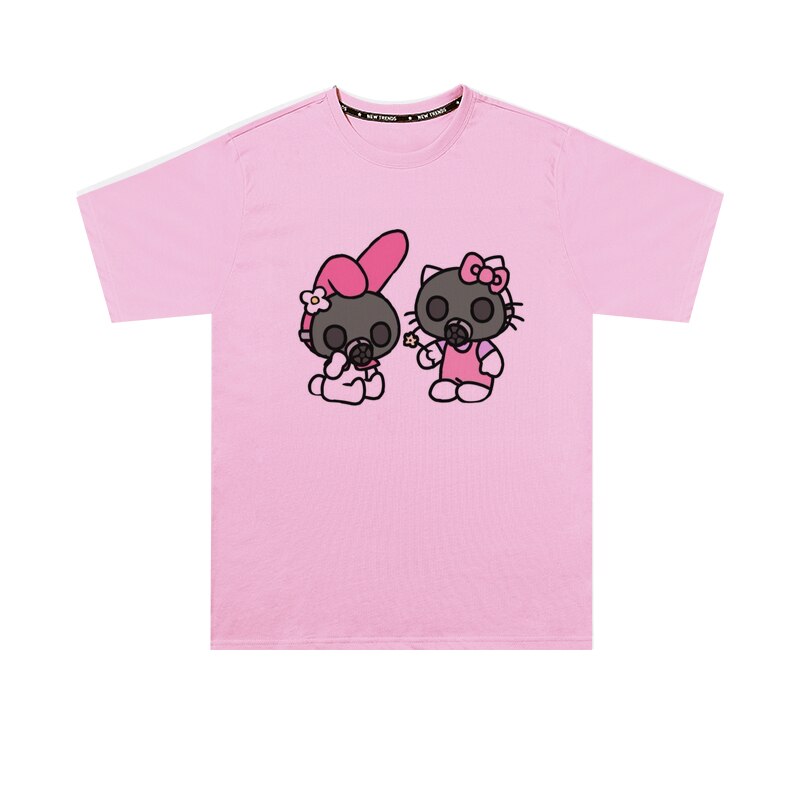Hello Kitty Gas Mask Oversize T-shirt - Pink / S - T-Shirt