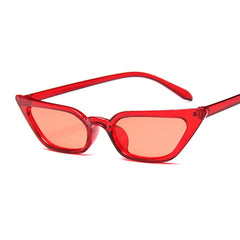 Small Cat Eye Fashion Sunglasses - Red / One Size