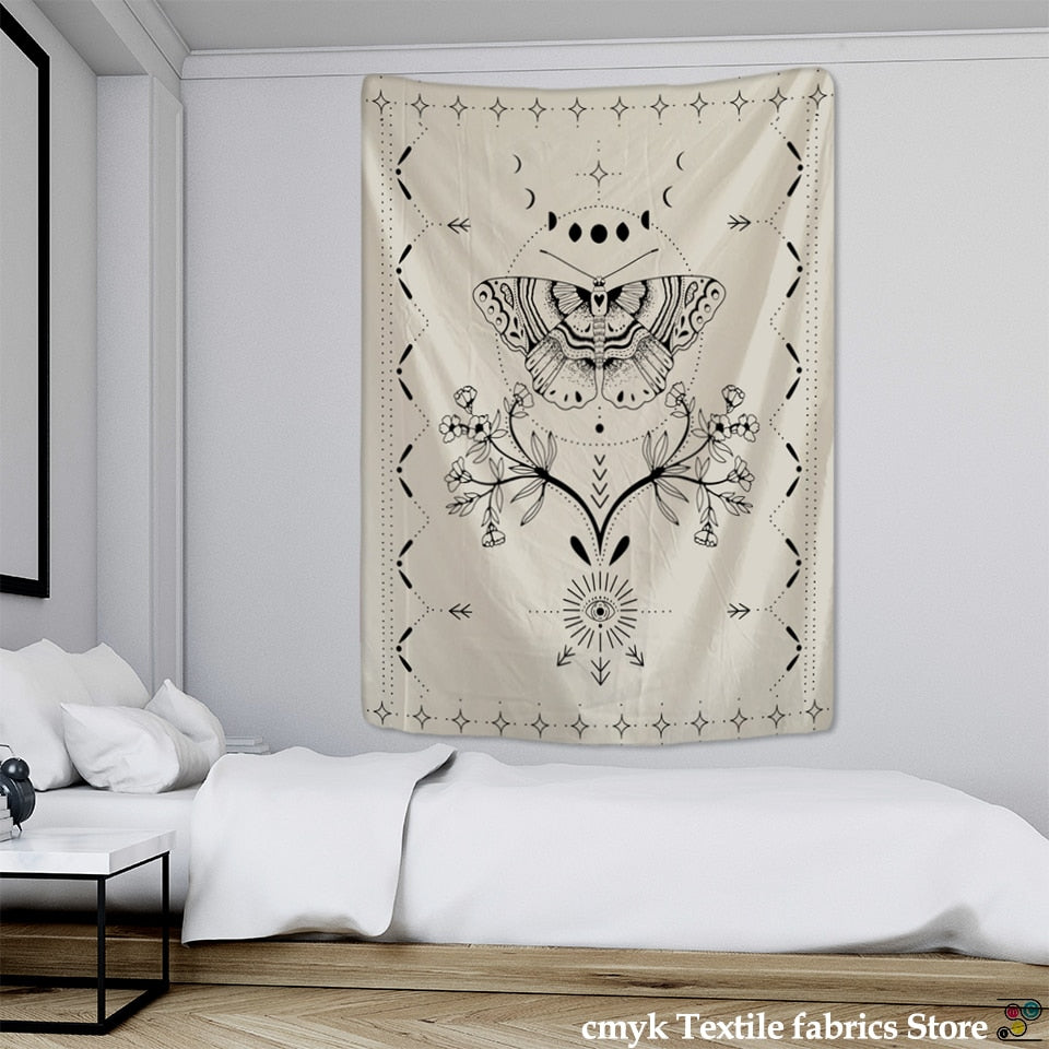 Flower Butterfly Pattern Tapestry Blanket