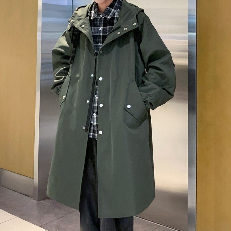 Korean Style Oversize Solid Color Coat - WINTER COATS