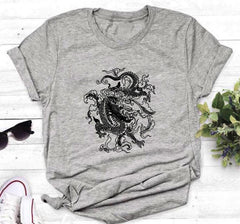 Dragon Hip Hop T-Shirt - gray / S