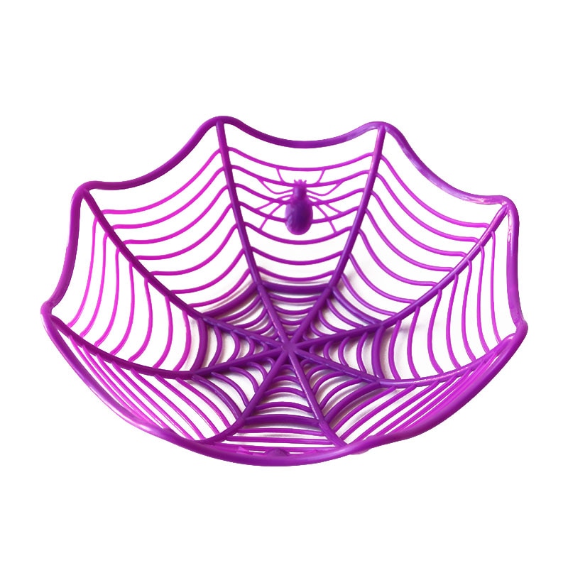 Halloween Decoration Black Spider Web Bowl - purple