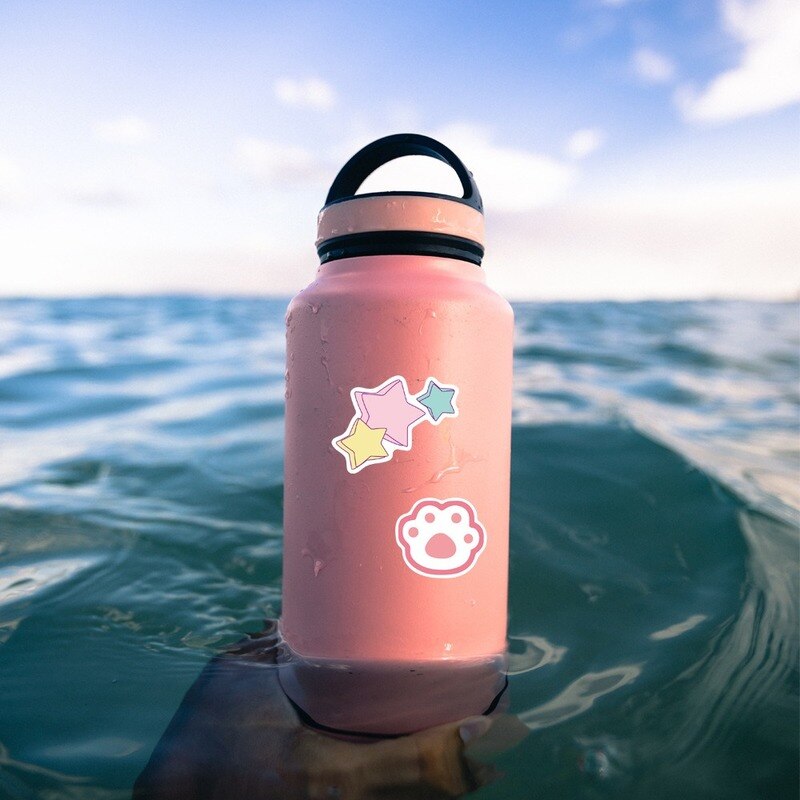 Pink Girl Cartoon Waterproof Stickers