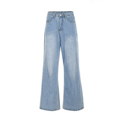 Aesthetic High Waisted Jeans Pants - Light Blue / M