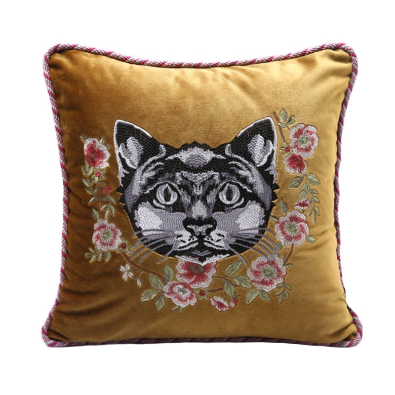 Animals Luxury Cushion Cover - Gold. / One Size